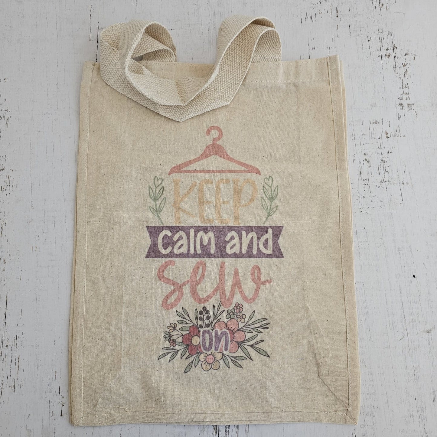 Totebag Keep calm and sew on "LOVE HANDMADE"