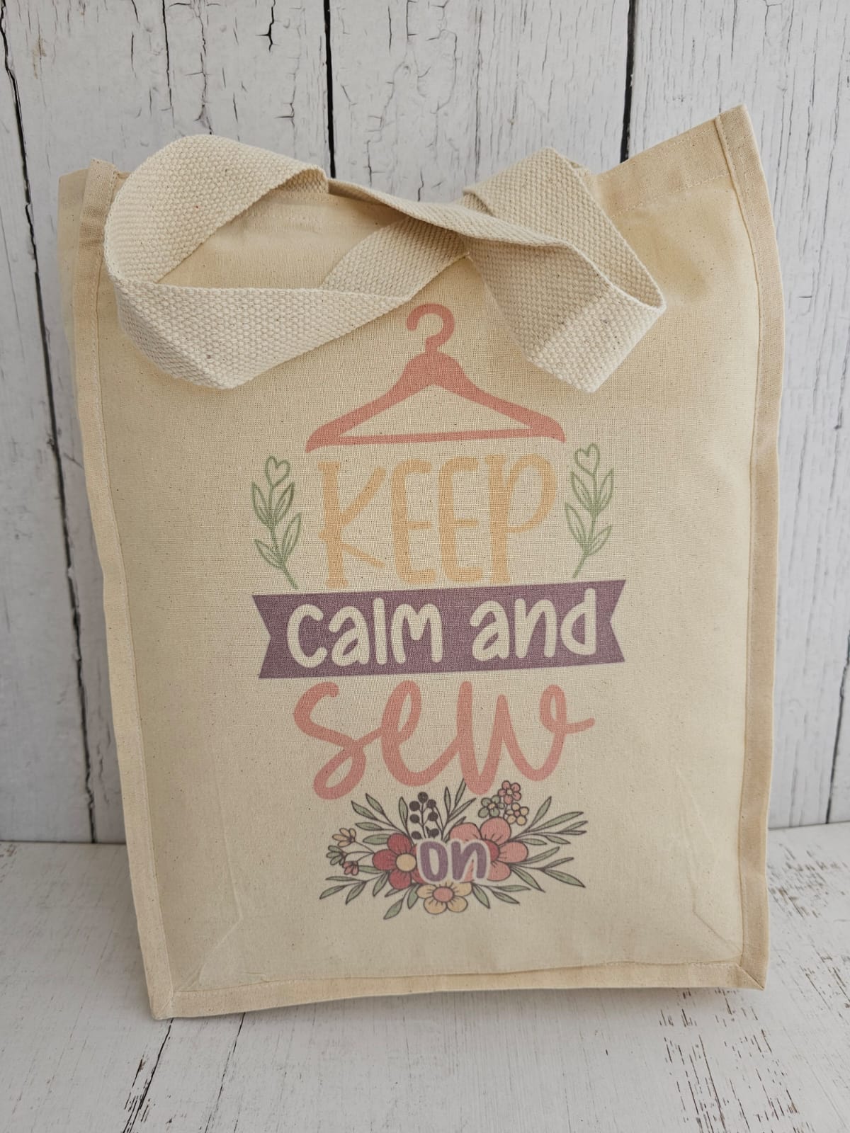 Totebag Keep calm and sew on "LOVE HANDMADE"