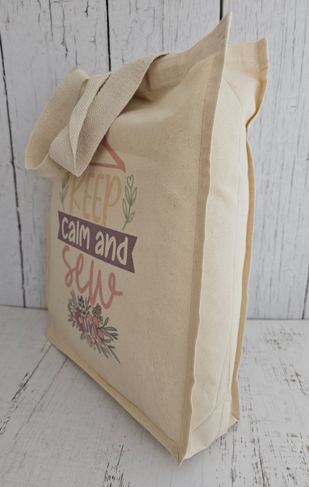 Totebag Keep calm and sew on "LOVE HANDMADE"