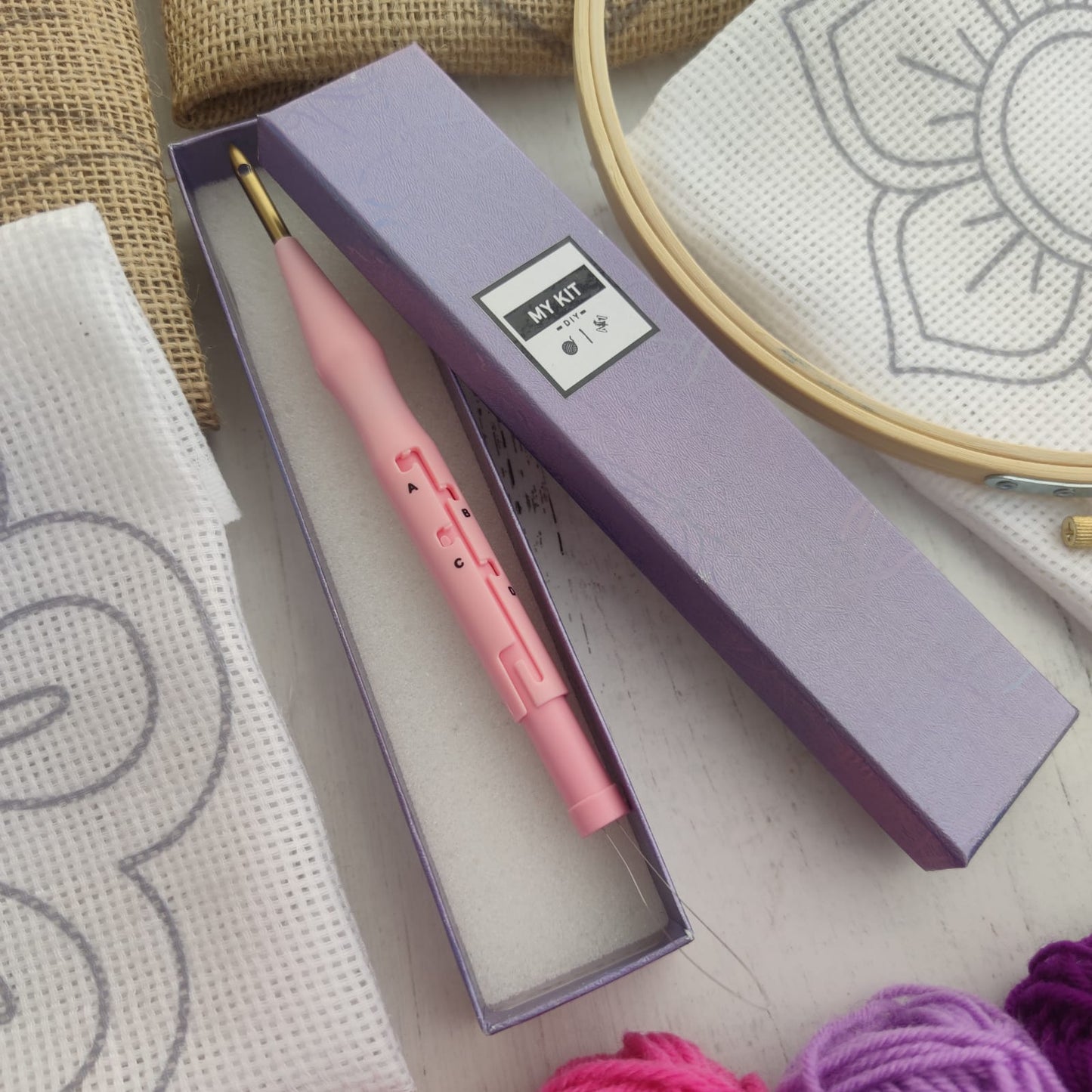 Kit de bordado con aguja mágica para lana