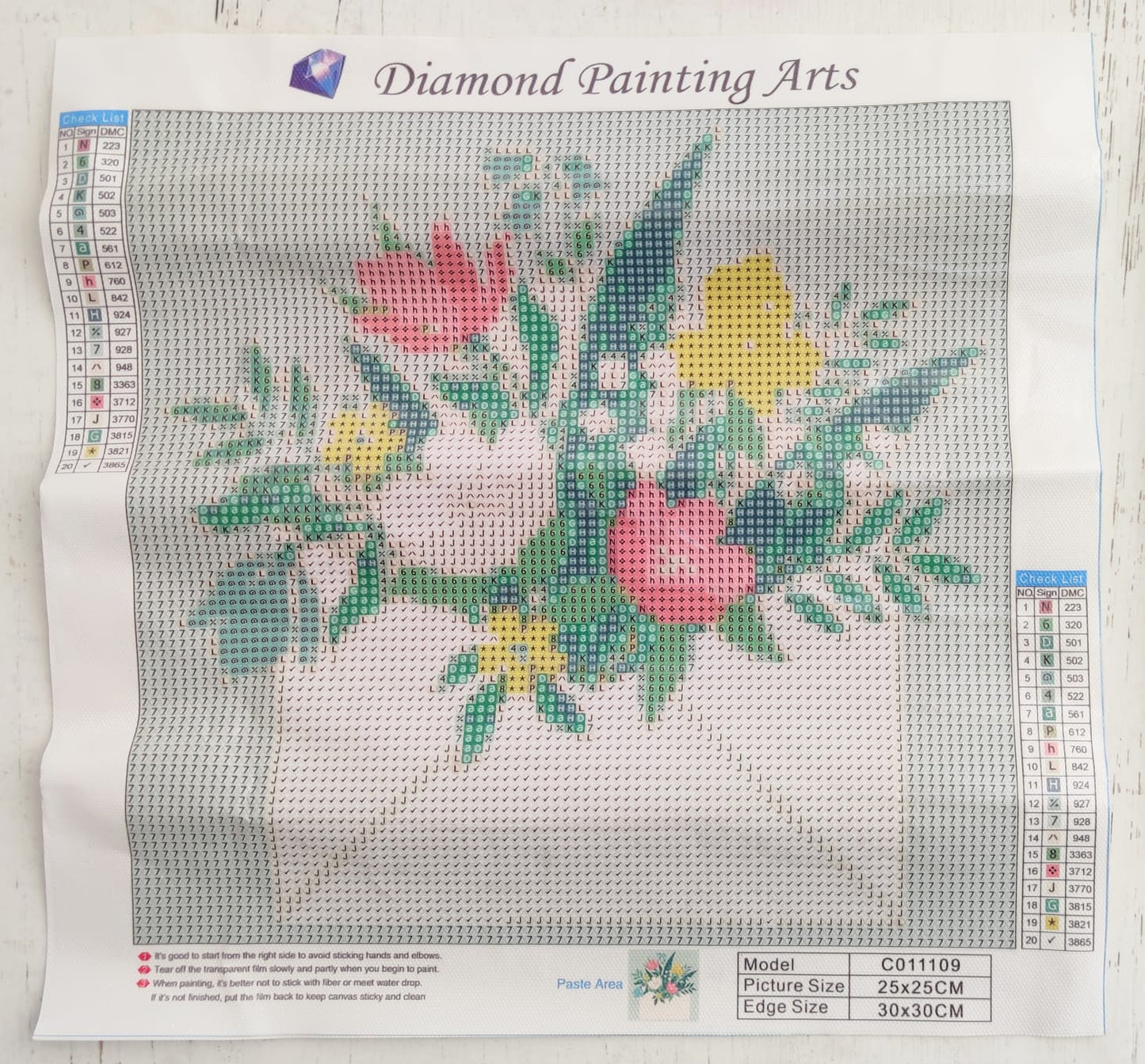 Kit pinta con diamantes en composición flores y mujeres 25x25 cm