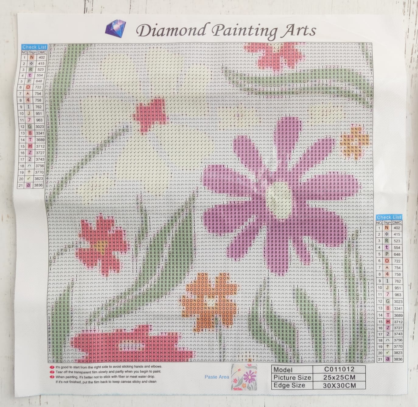 Kit pinta con diamantes en composición flores 25x25 cm