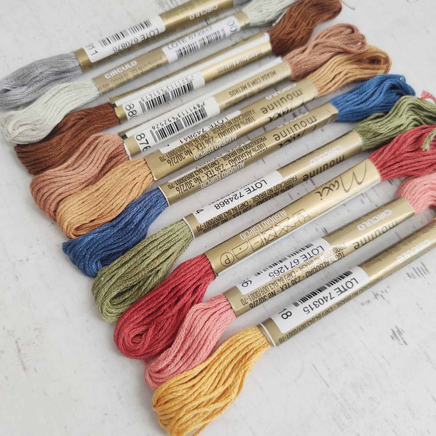 Kit 10 hilos mouline colores tierra