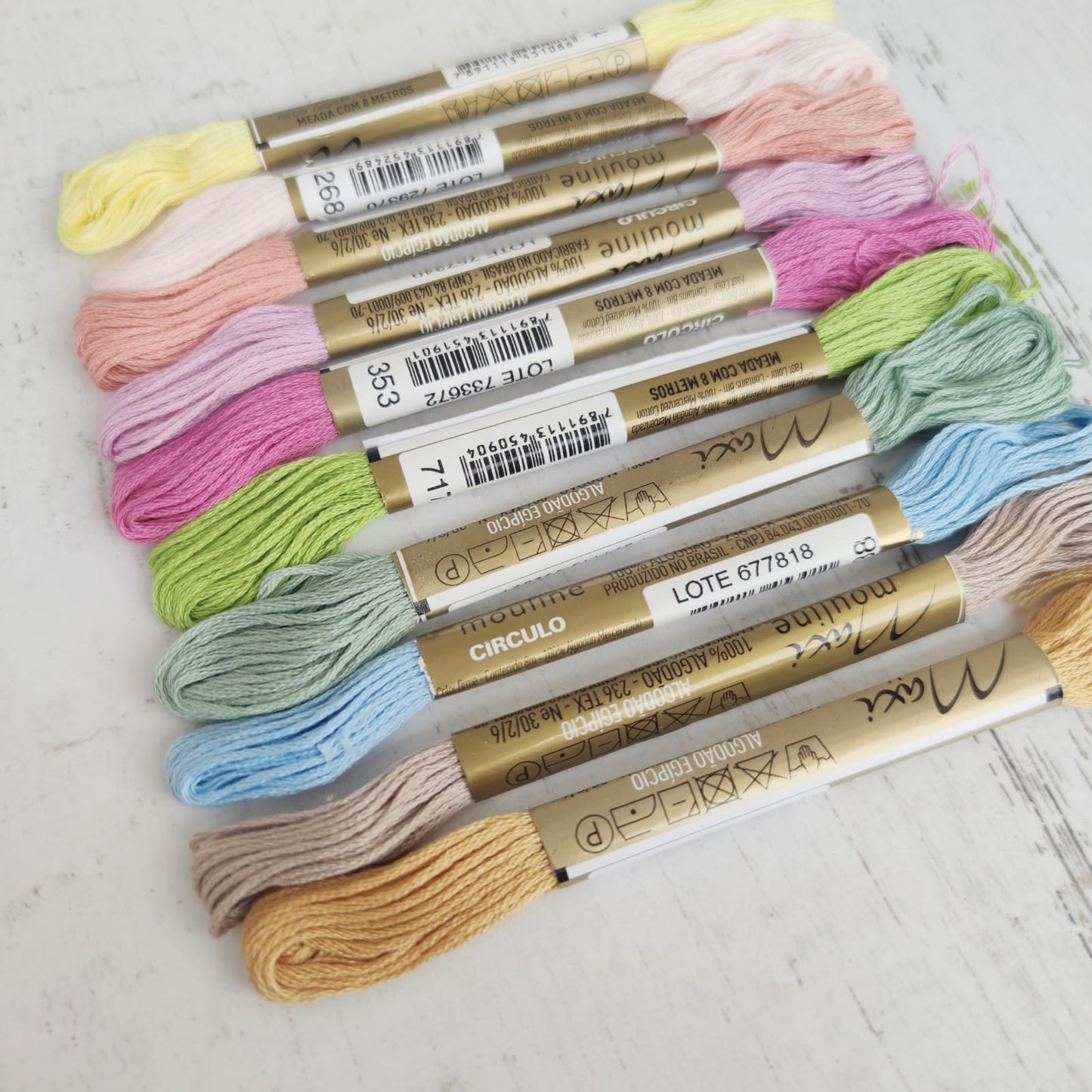 Kit 10 hilos mouline colores pasteles