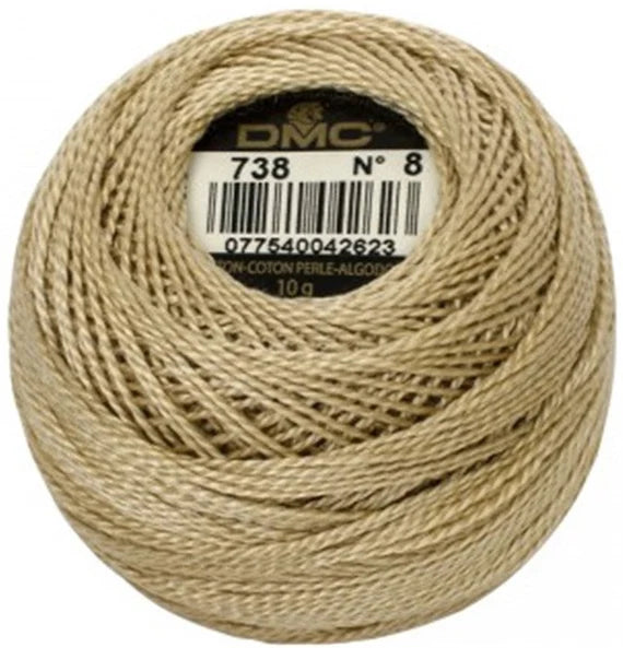 Algodón Perlé grosor 8 ovillos de 10 gr marca DMC