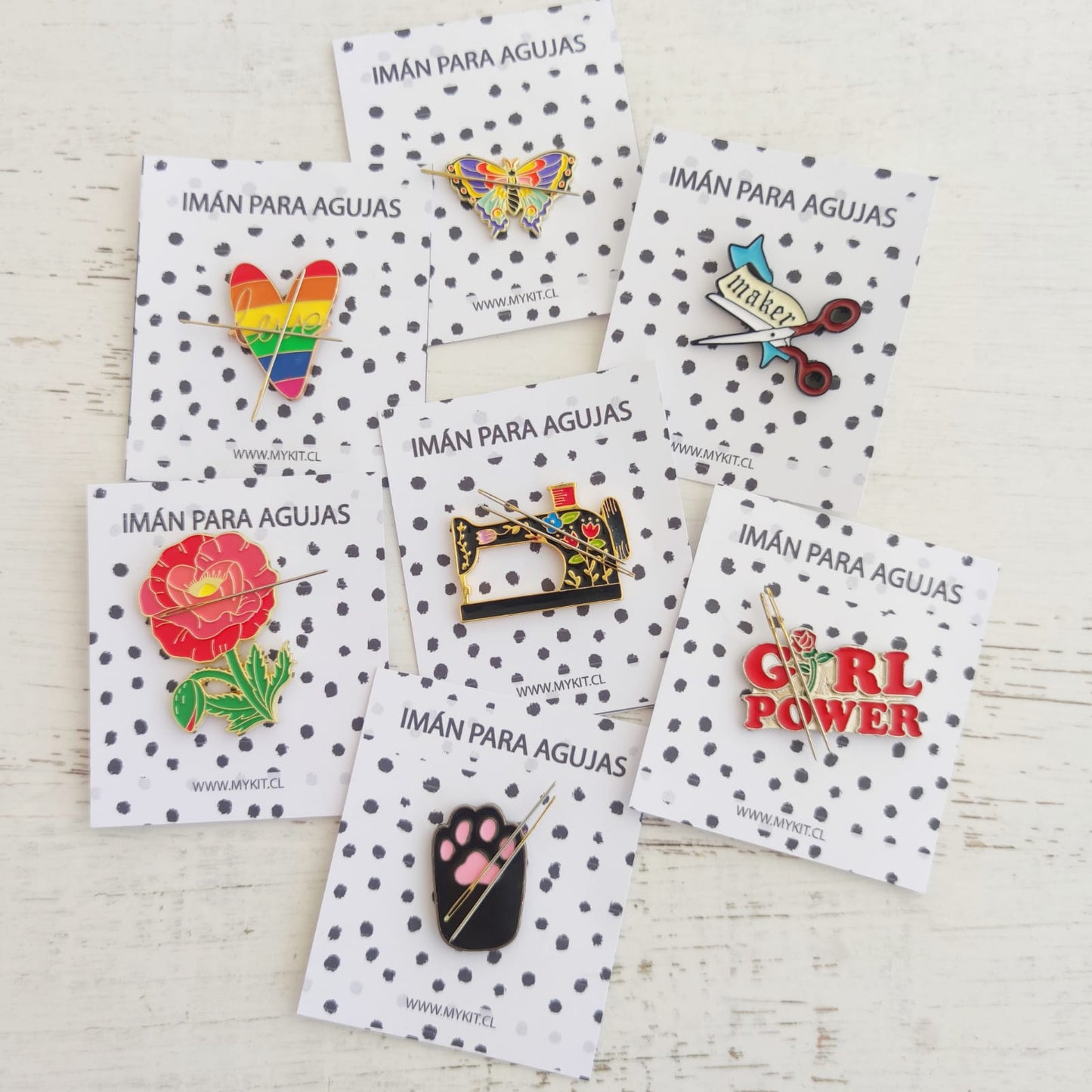 Imán para agujas de metal con diseños