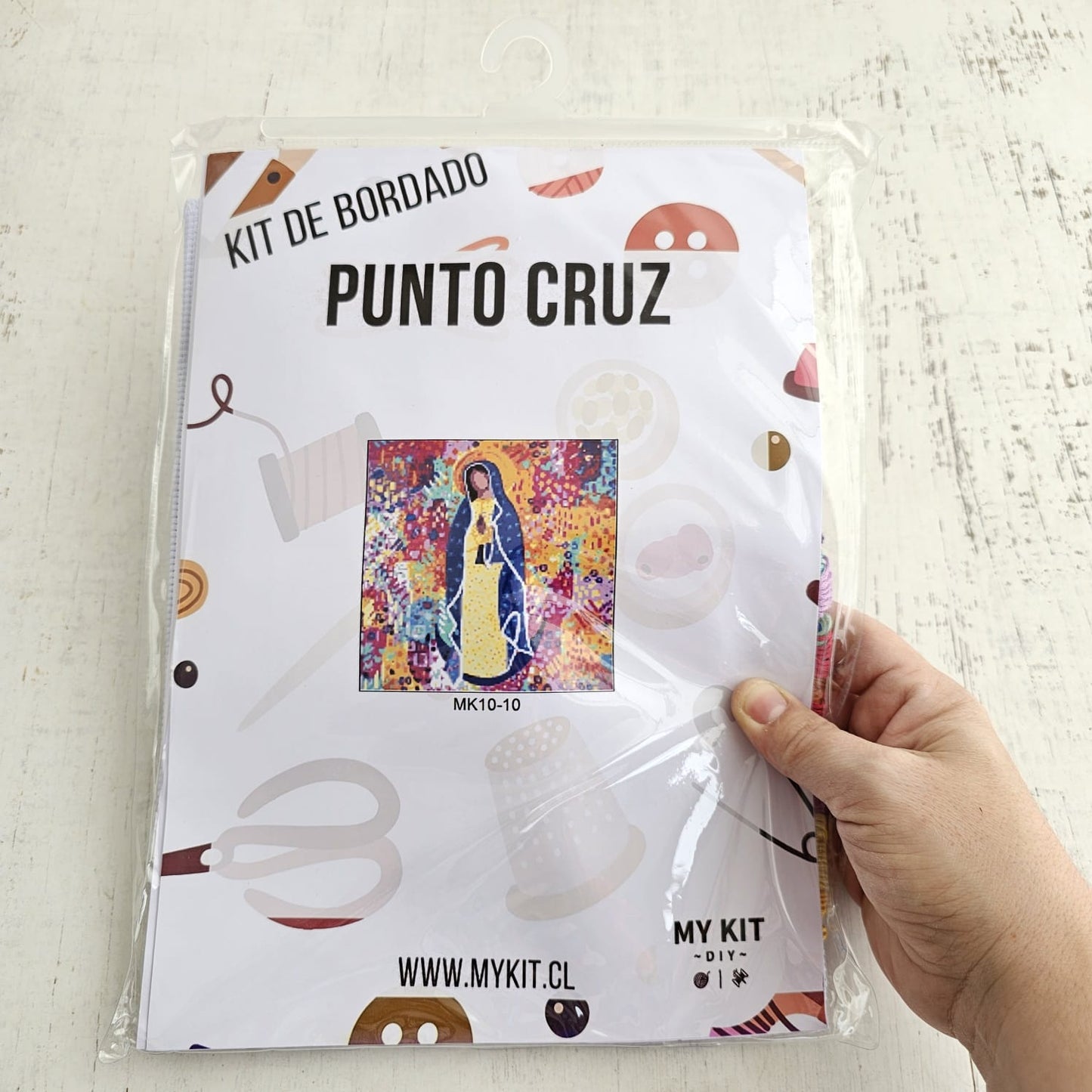 Kit punto cruz - Virgen colores (40x40cm)-11ct