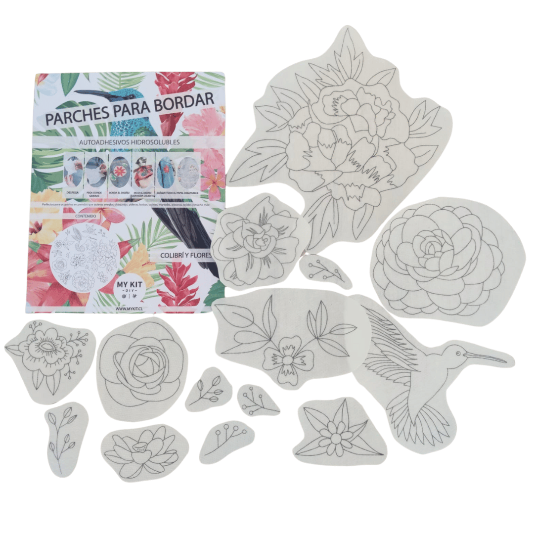 Kit parches COLIBRÍ Y FLORES