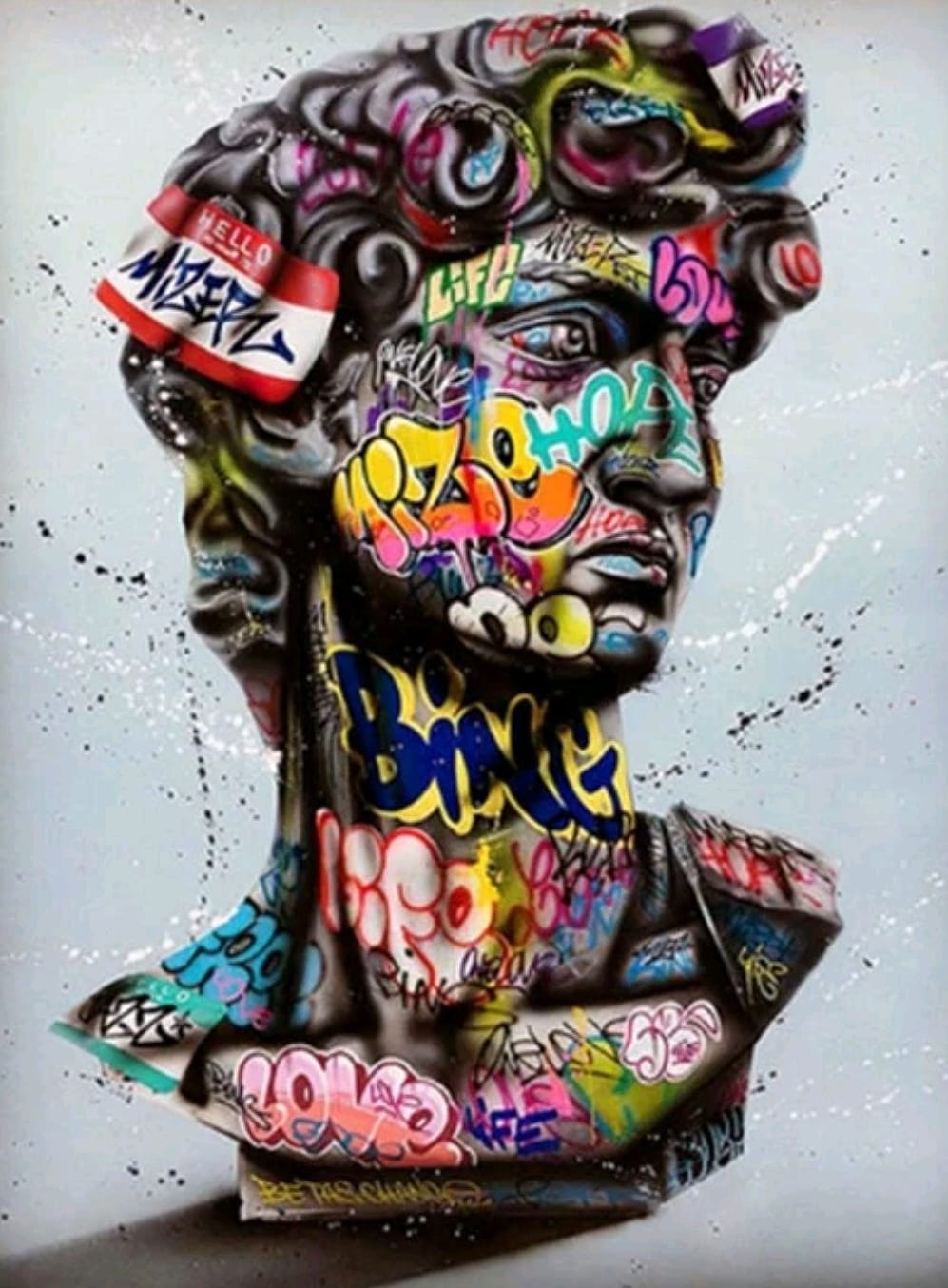 Kit pinta con diamantes 30 x 40 cm - Busto grafiti