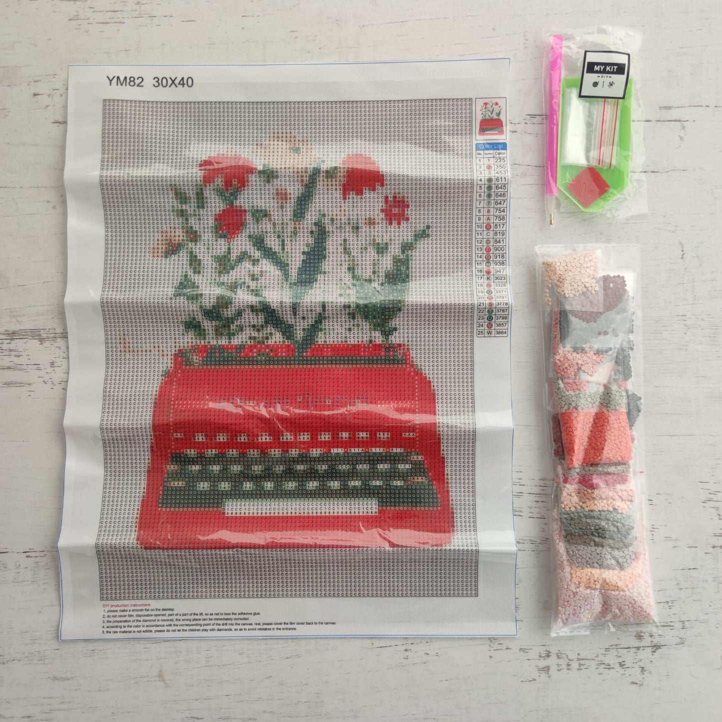Kit pinta con diamantes 30 x 40 cm - Maquina de escribir