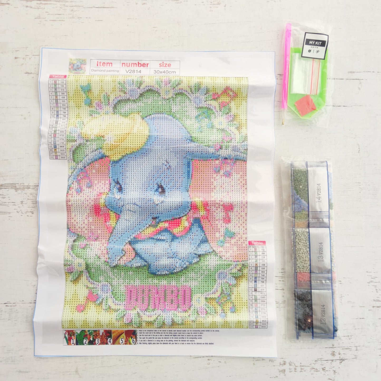 Kit pinta con diamantes 30 x 40 cm - Dumbo