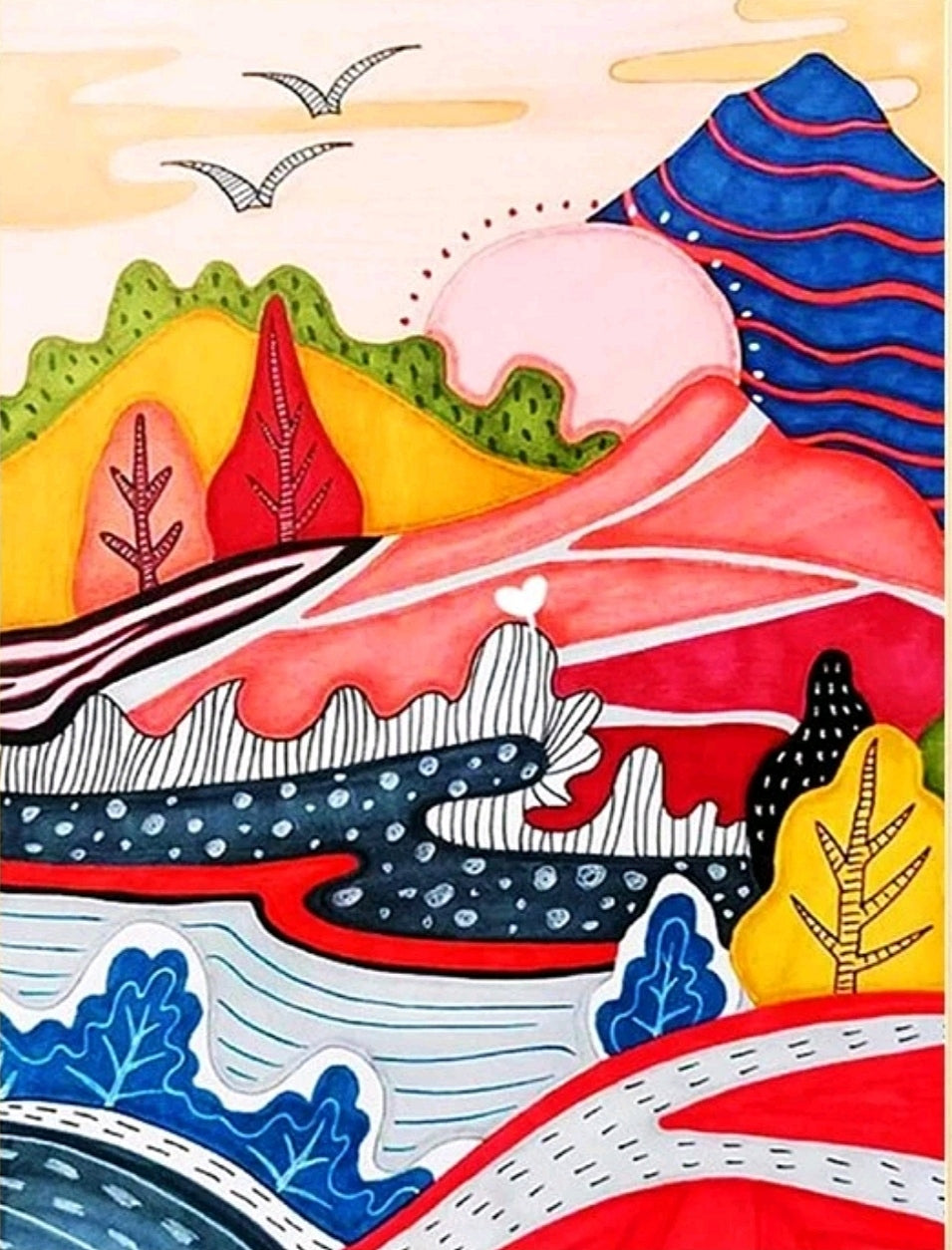Kit pinta con diamantes 30 x 40 cm - Paisaje