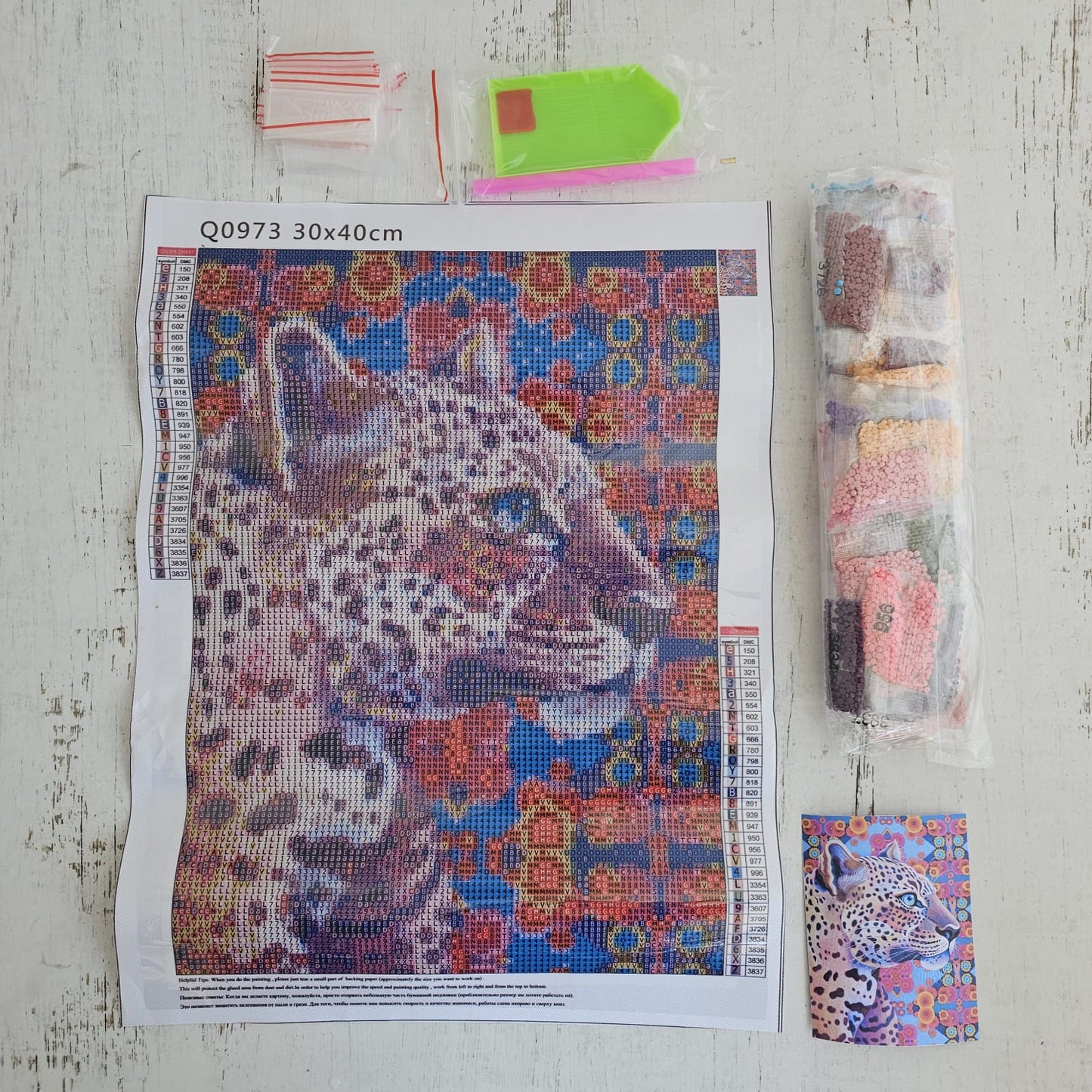 Kit pinta con diamantes 30 x 40 cm - Leopardo