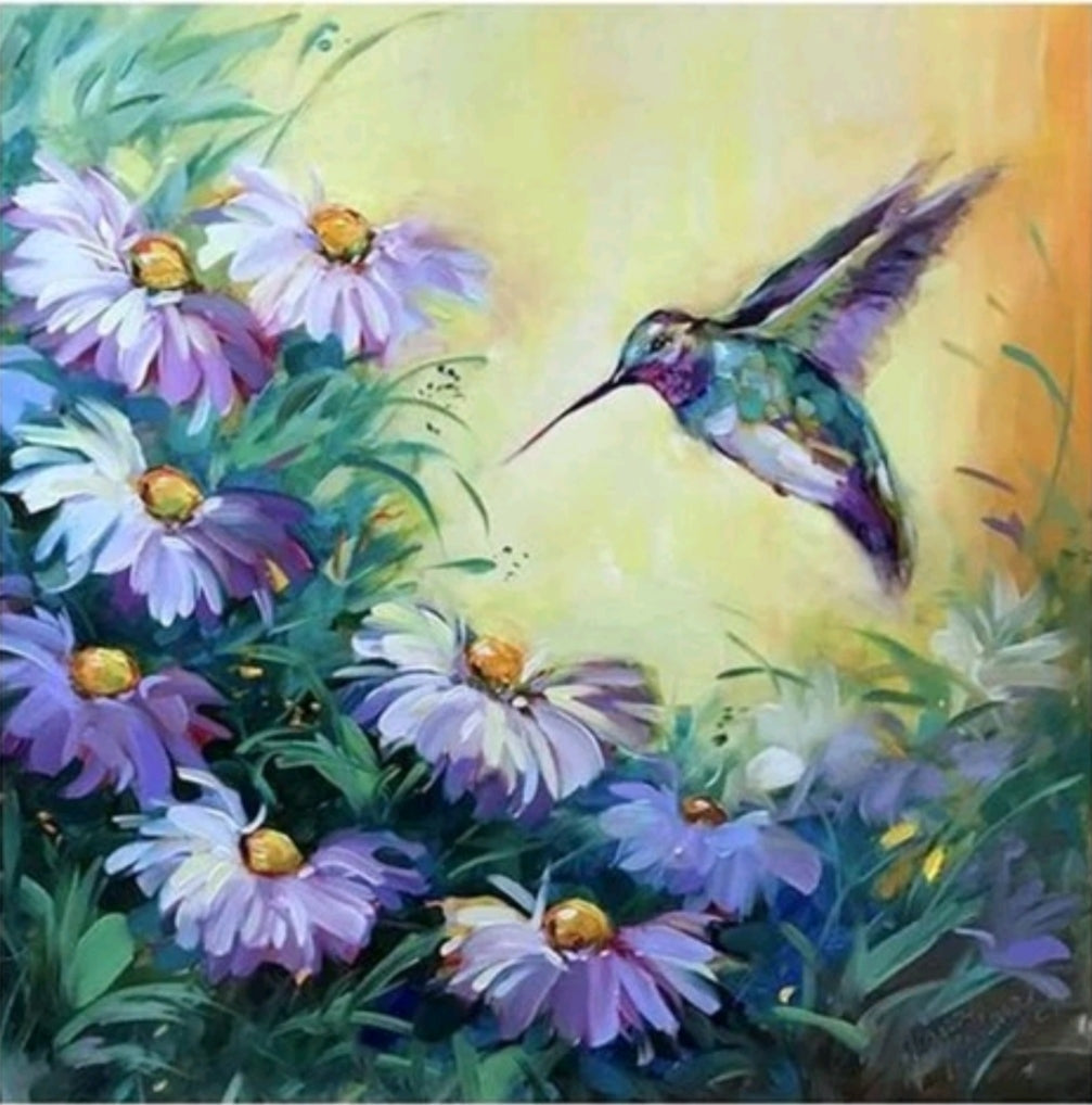 Kit pinta con diamantes 30 x 30 cm - Colibrí
