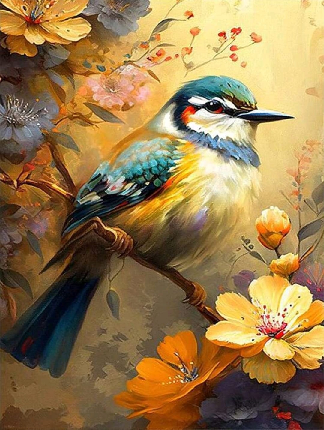 Kit pinta con diamantes 30 x 40 cm - Pájaro