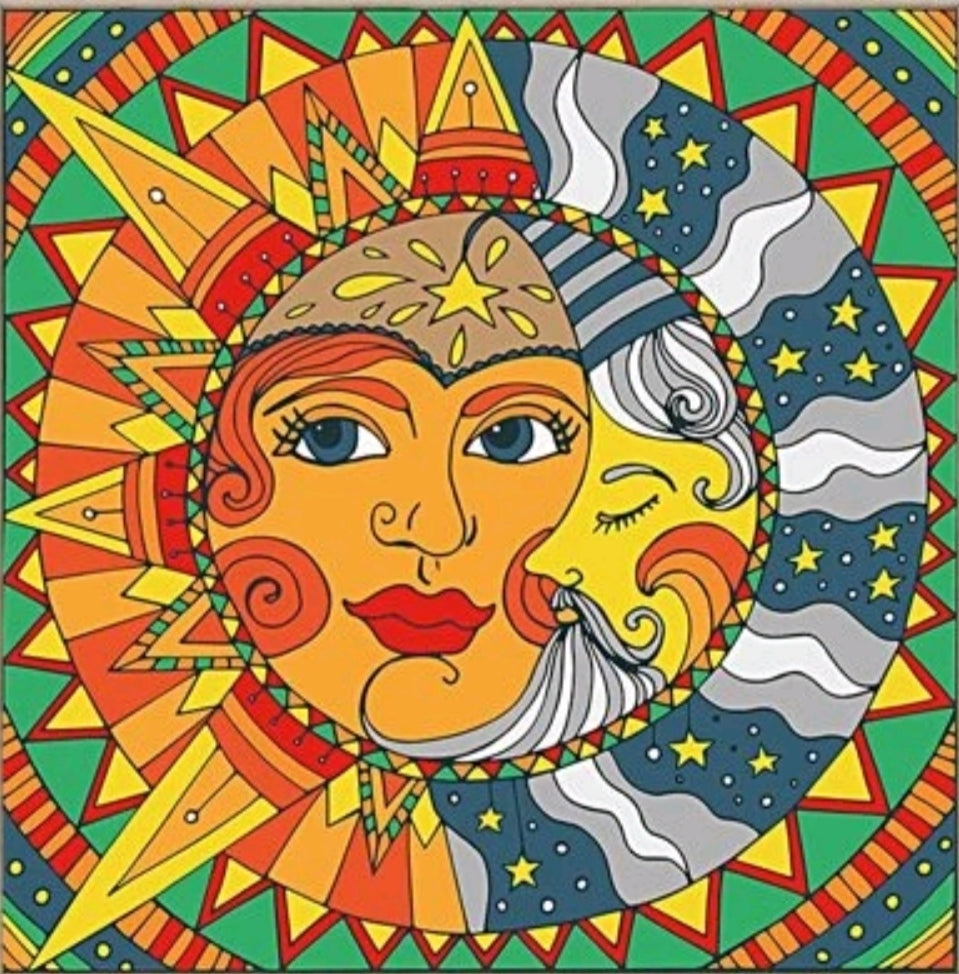 Kit pinta con diamantes 30 x 30 cm - Sol y luna