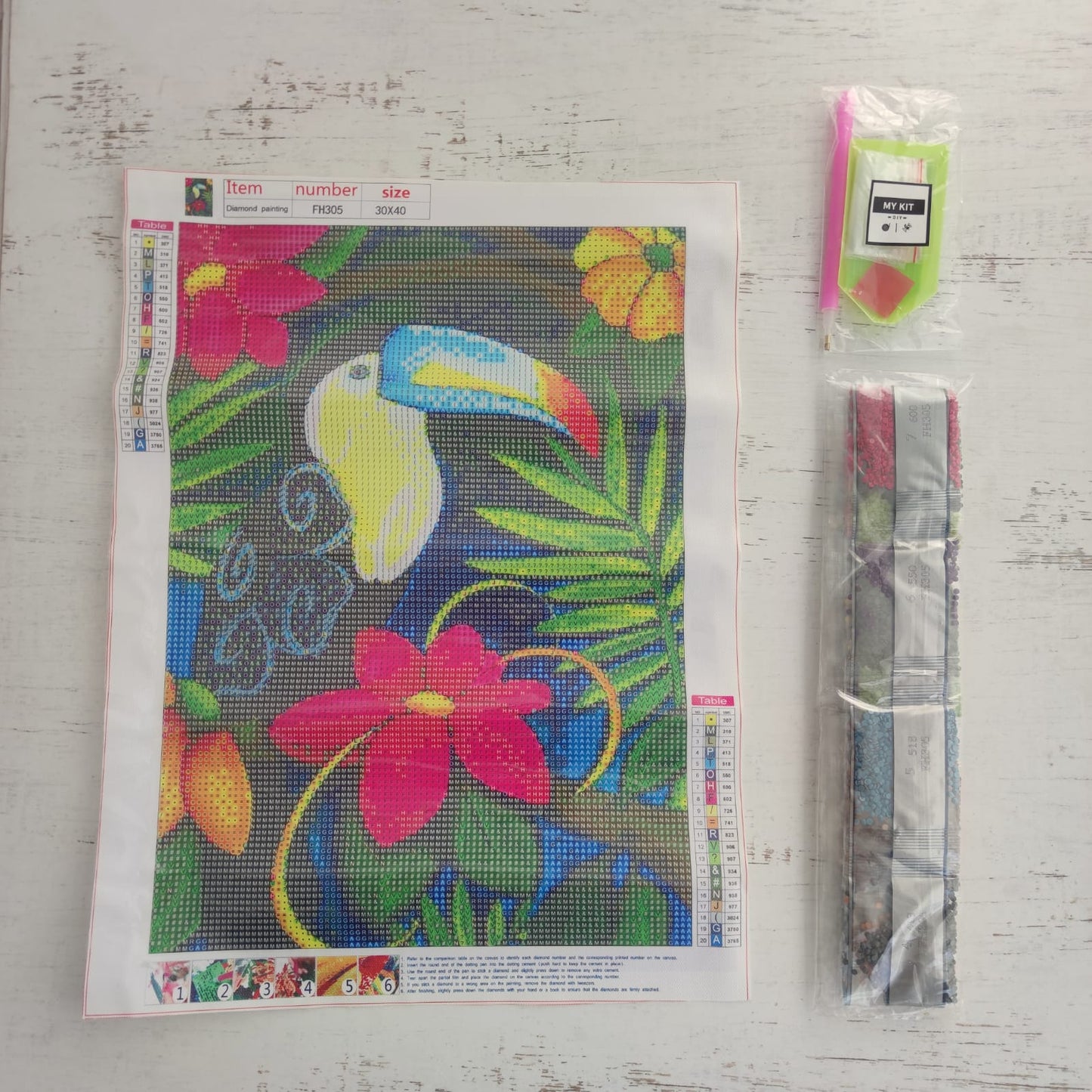 Kit pinta con diamantes 30 x 40 cm - Tucán