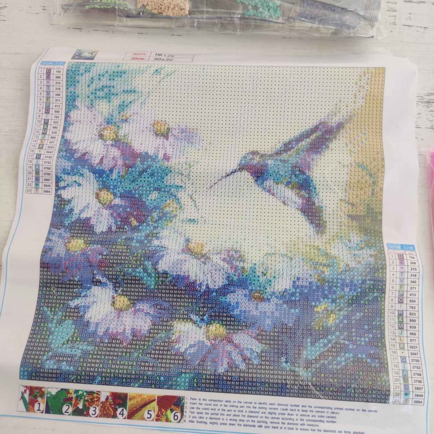Kit pinta con diamantes 30 x 30 cm - Colibrí