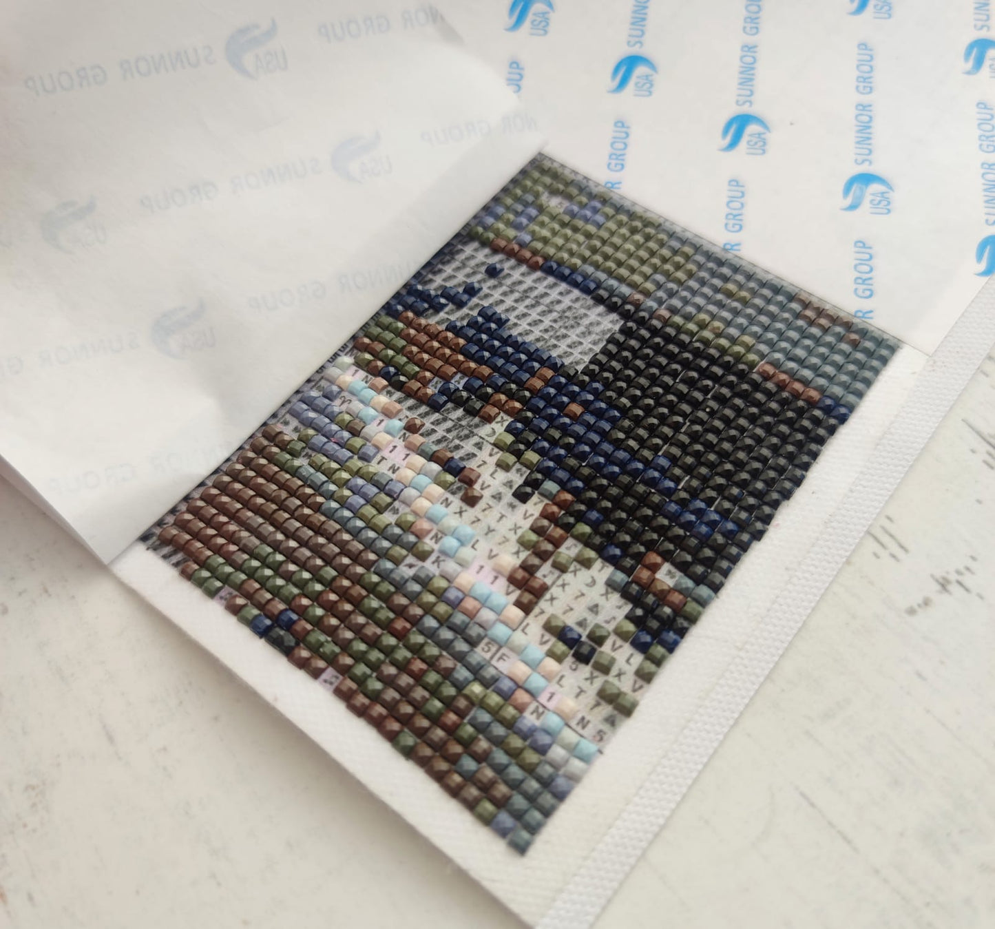 Kit pinta con diamantes 60x40 cm - Mano de Fátima, diamantes CUADRADOS