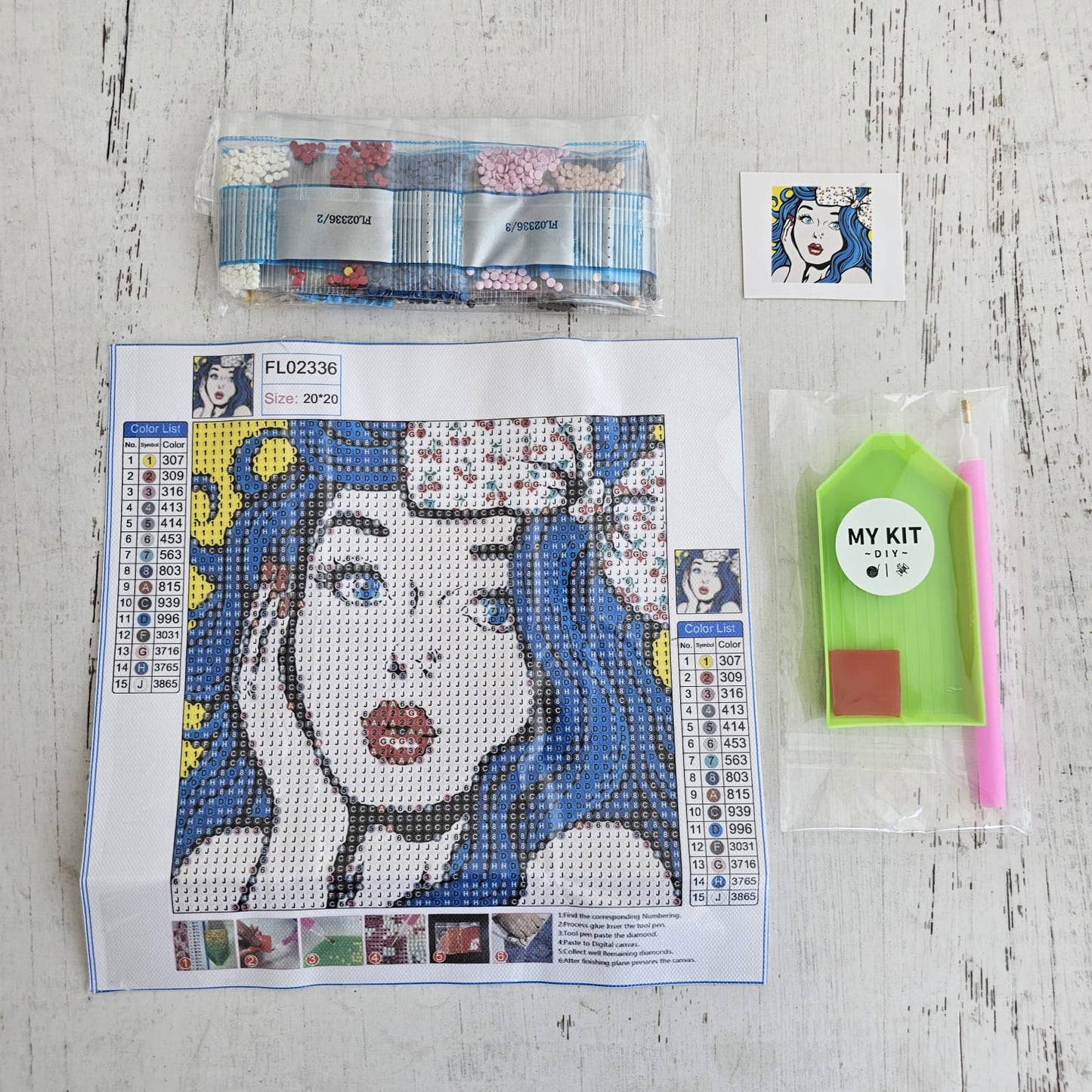 Kit Pinta con Diamantes 20x20 cm - Pop art