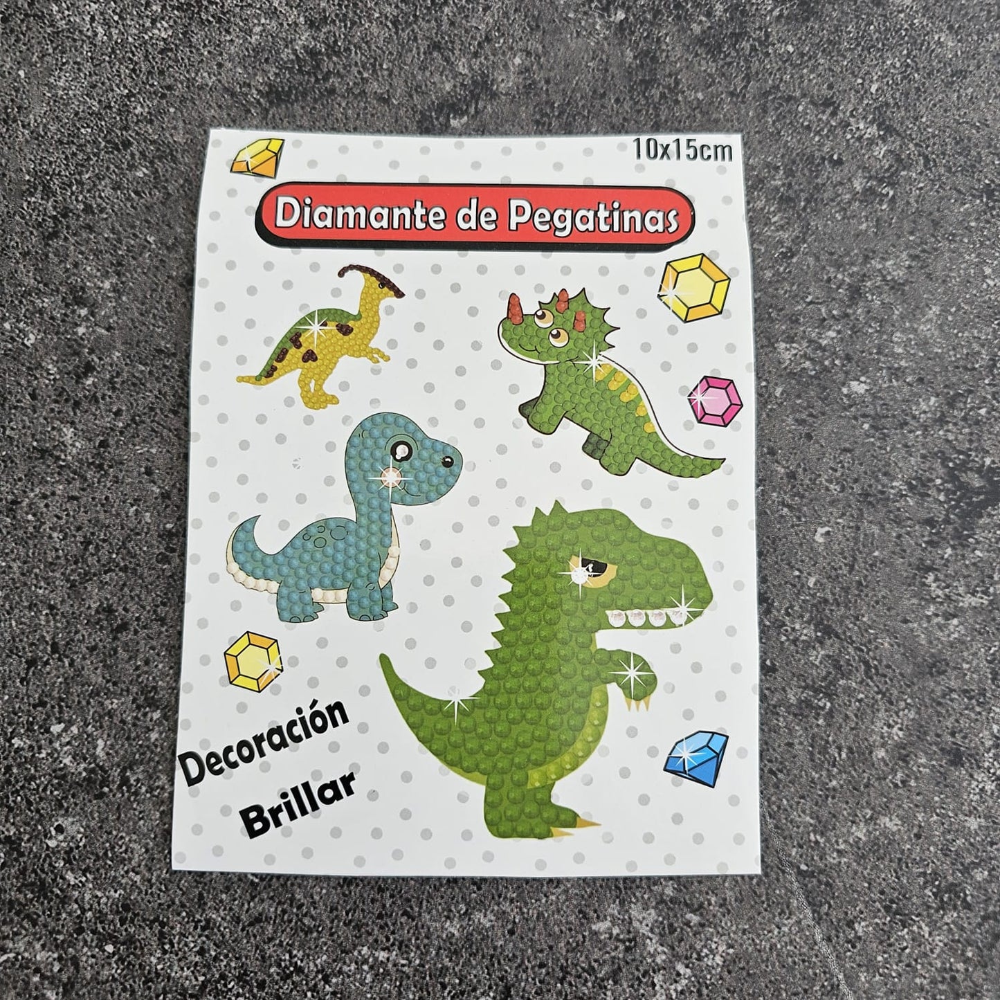 Kit stickers pinta con diamantes - Dinosaurios
