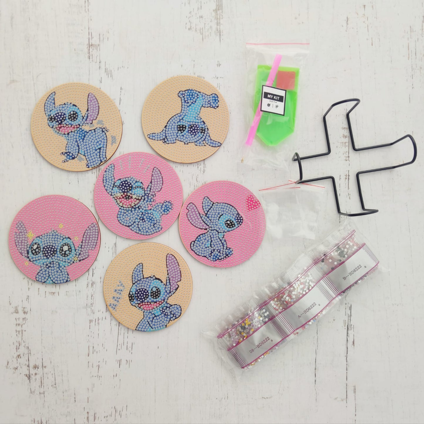 Kit posavasos pinta con diamantes - Stitch