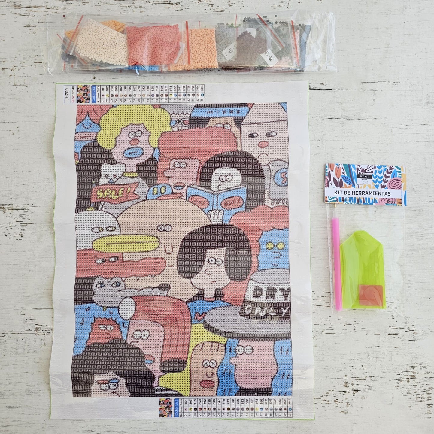 Kit pinta con diamantes 30 x 40 cm - Personajes