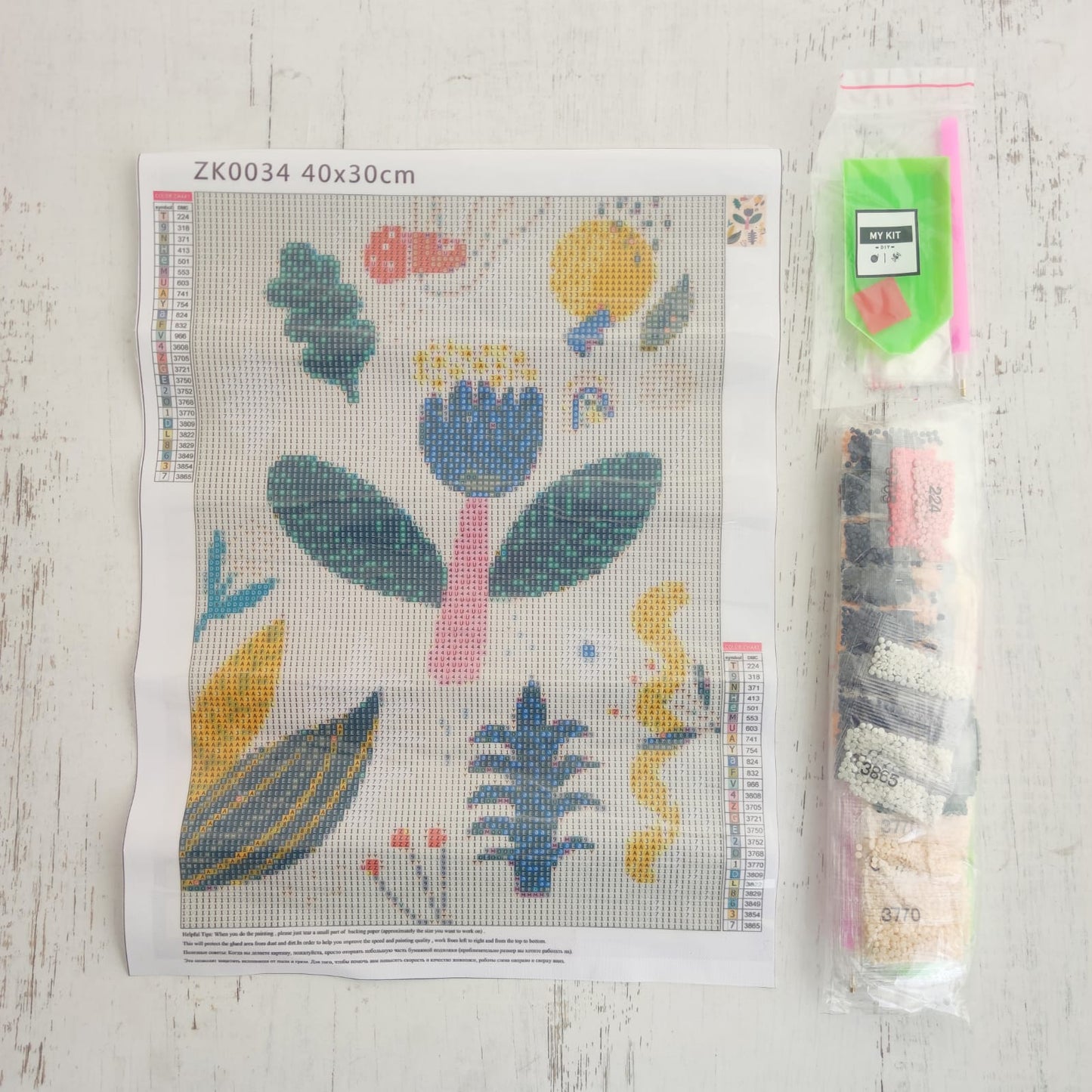 Kit pinta con diamantes 30 x 40 cm - Flor