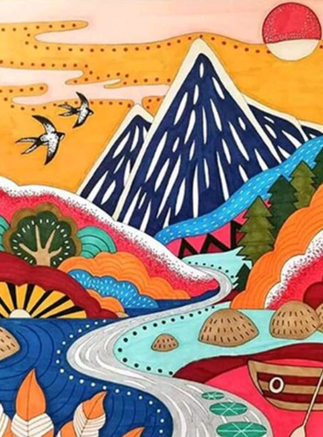 Kit pinta con diamantes 30 x 40 cm - Montaña