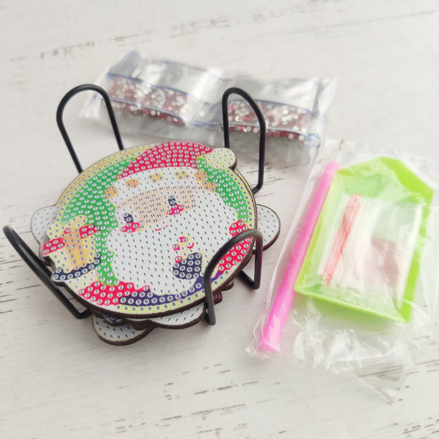 Kit posavasos pinta con diamantes - Navideños
