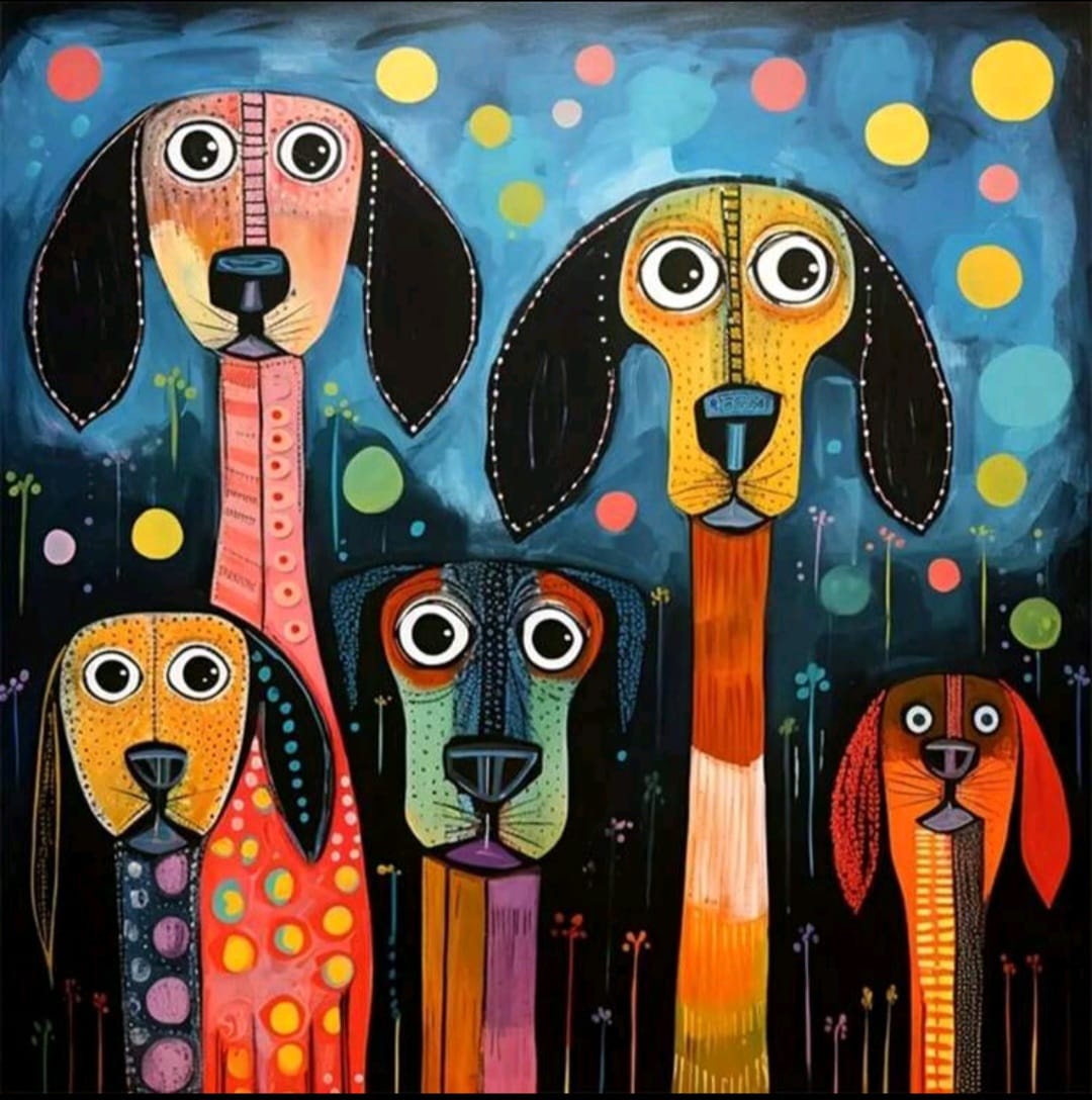 Kit pinta con diamantes 30 x 30 cm - Perritos