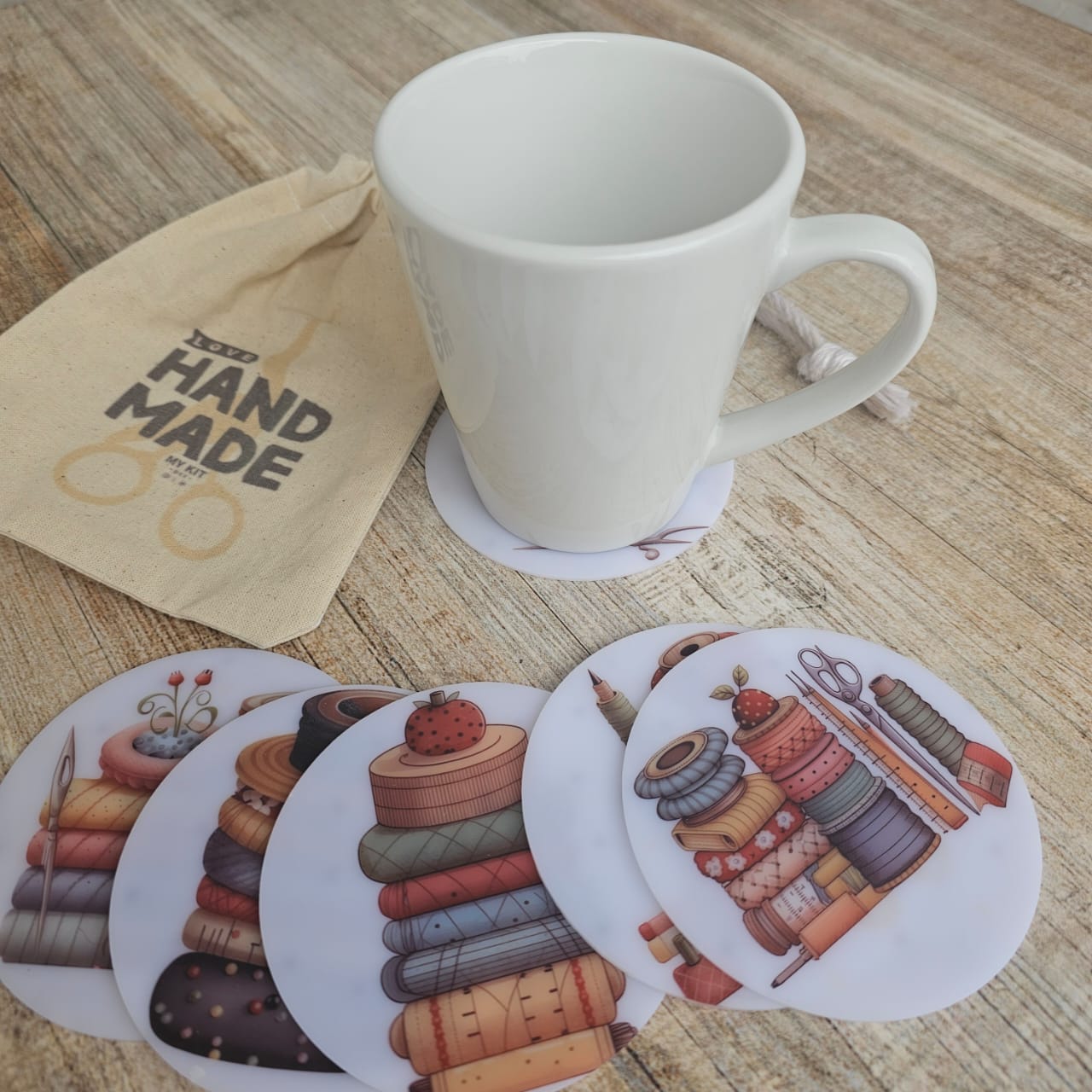 Kit posavasos Queila "LOVE HANDMADE"