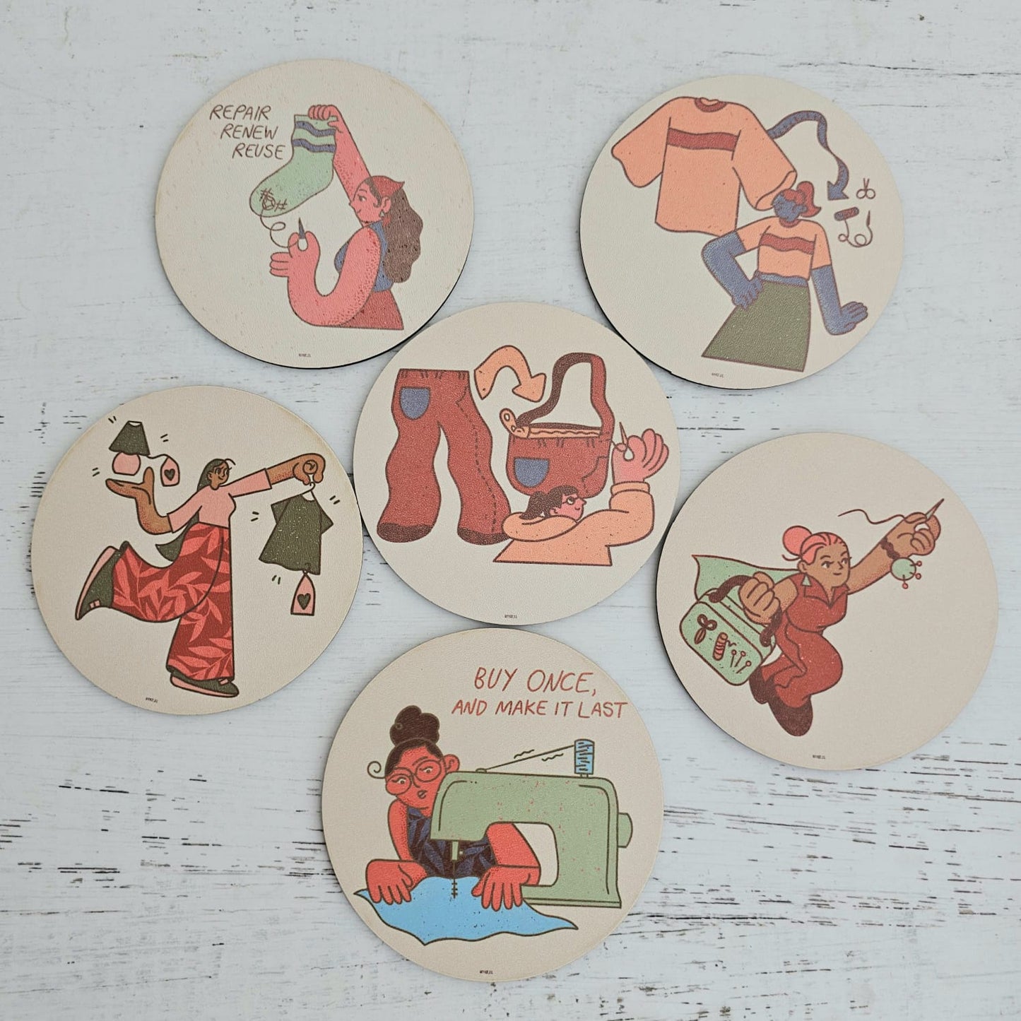 Kit posavasos Reciclemos "LOVE HANDMADE"