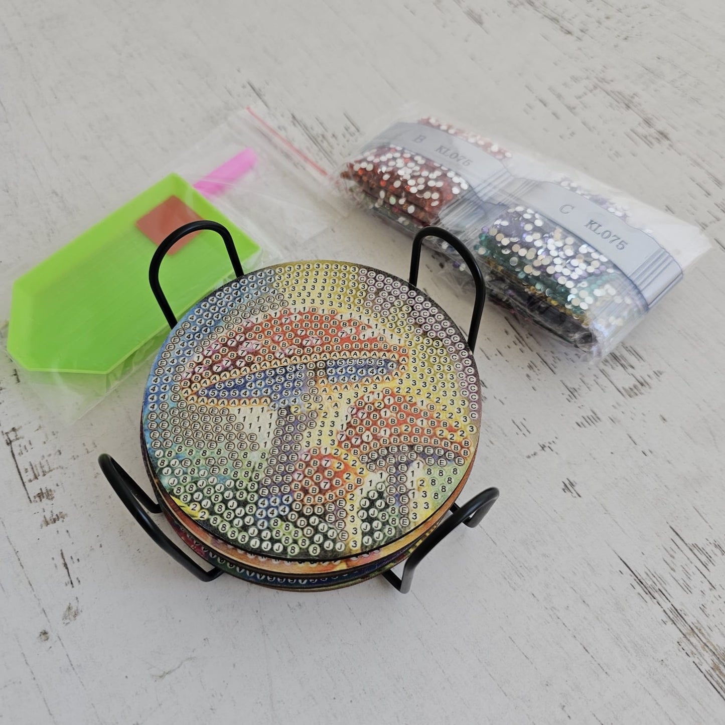 Kit posavasos pinta con diamantes - Hongos