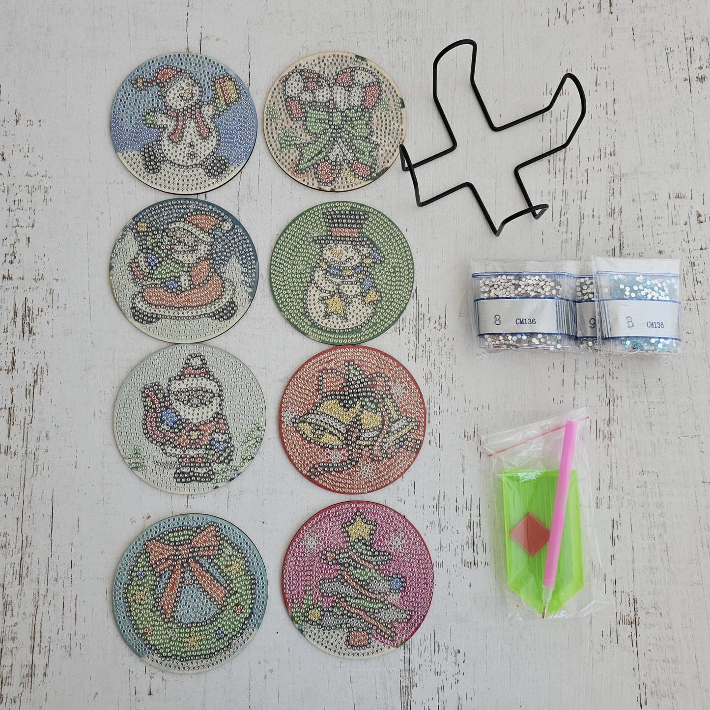 ¡ESPECIAL NAVIDAD! Kit posavasos pinta con diamantes - Navidad