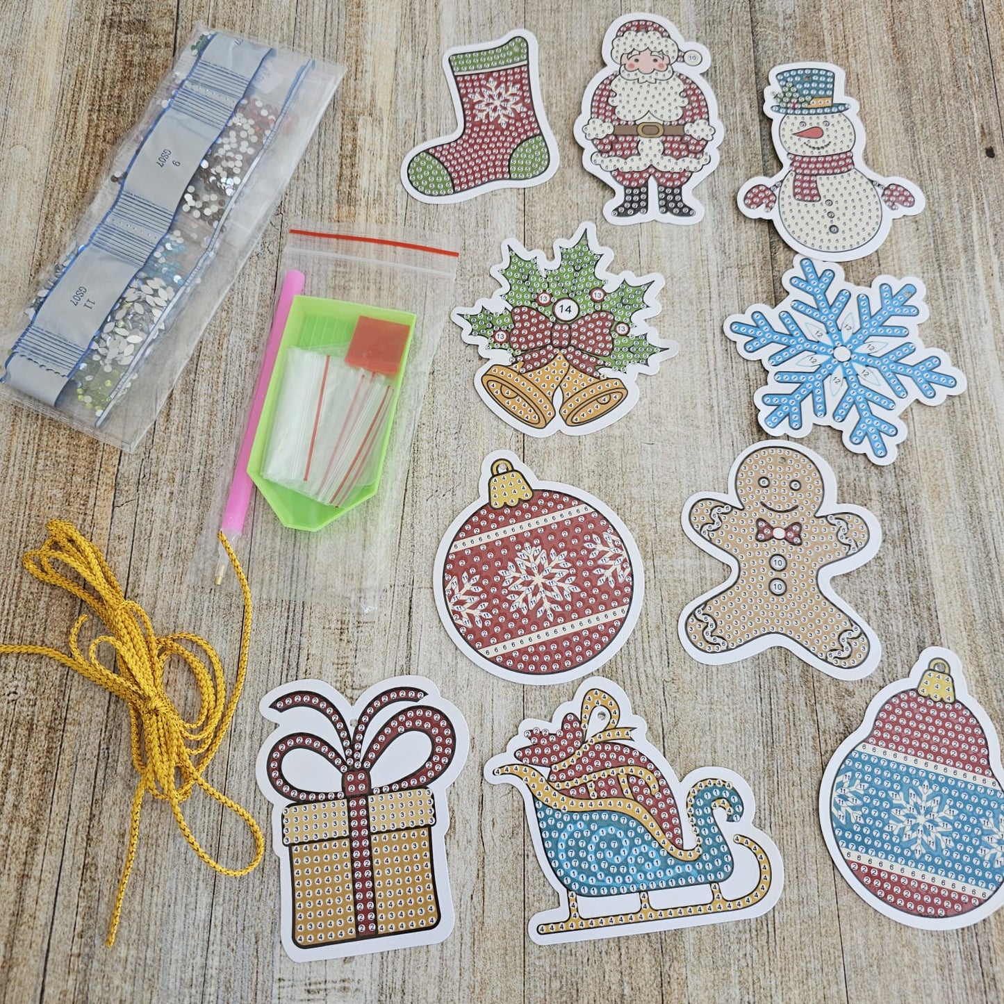 ¡ESPECIAL NAVIDAD! Kit adornos para el arbolito pinta con diamante