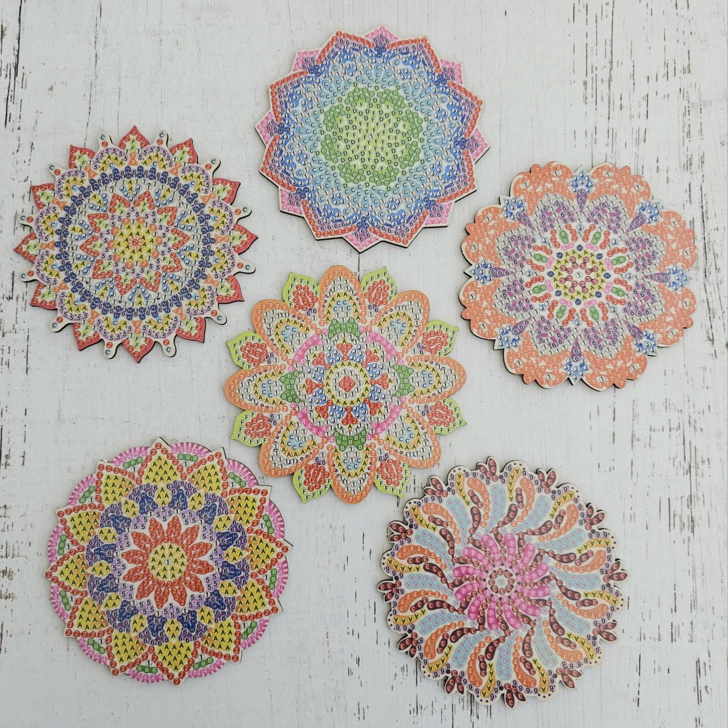 Kit posavasos pinta con diamantes -mandala