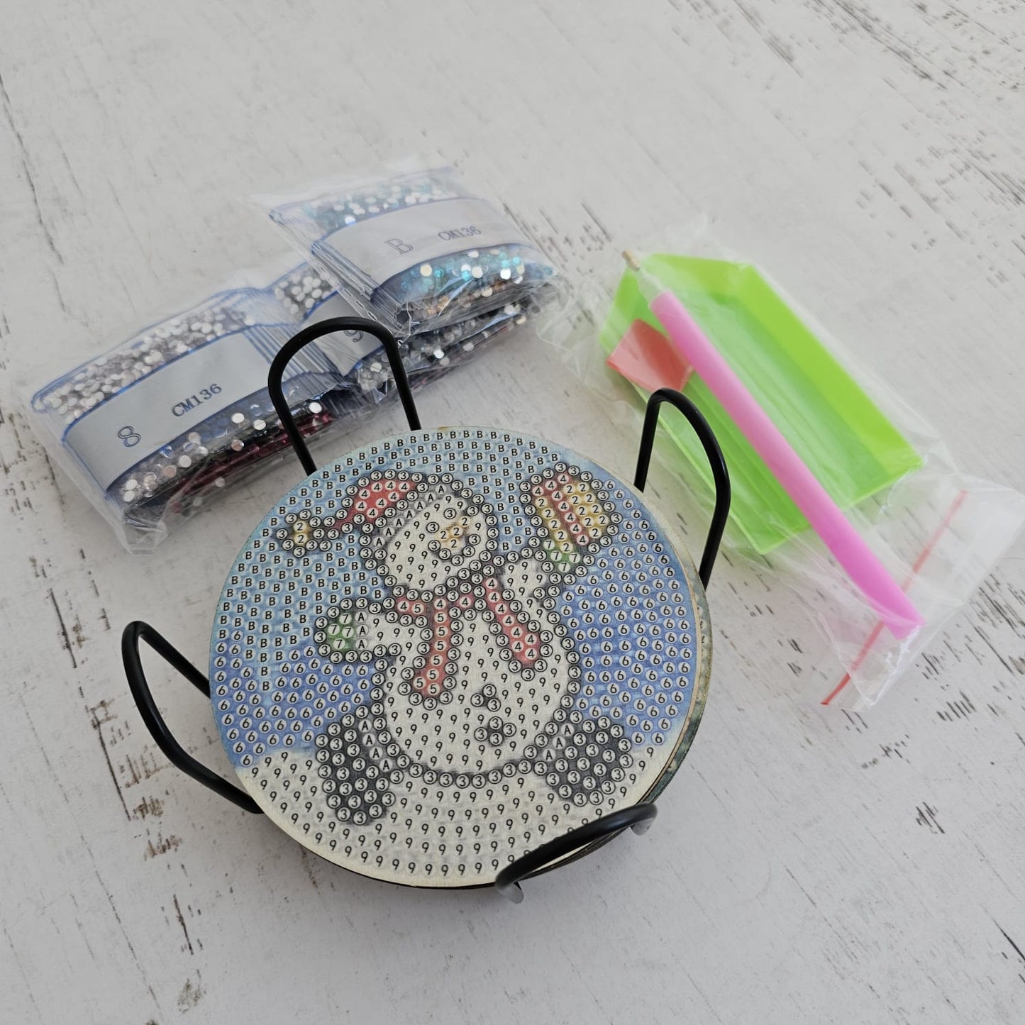 ¡ESPECIAL NAVIDAD! Kit posavasos pinta con diamantes - Navidad