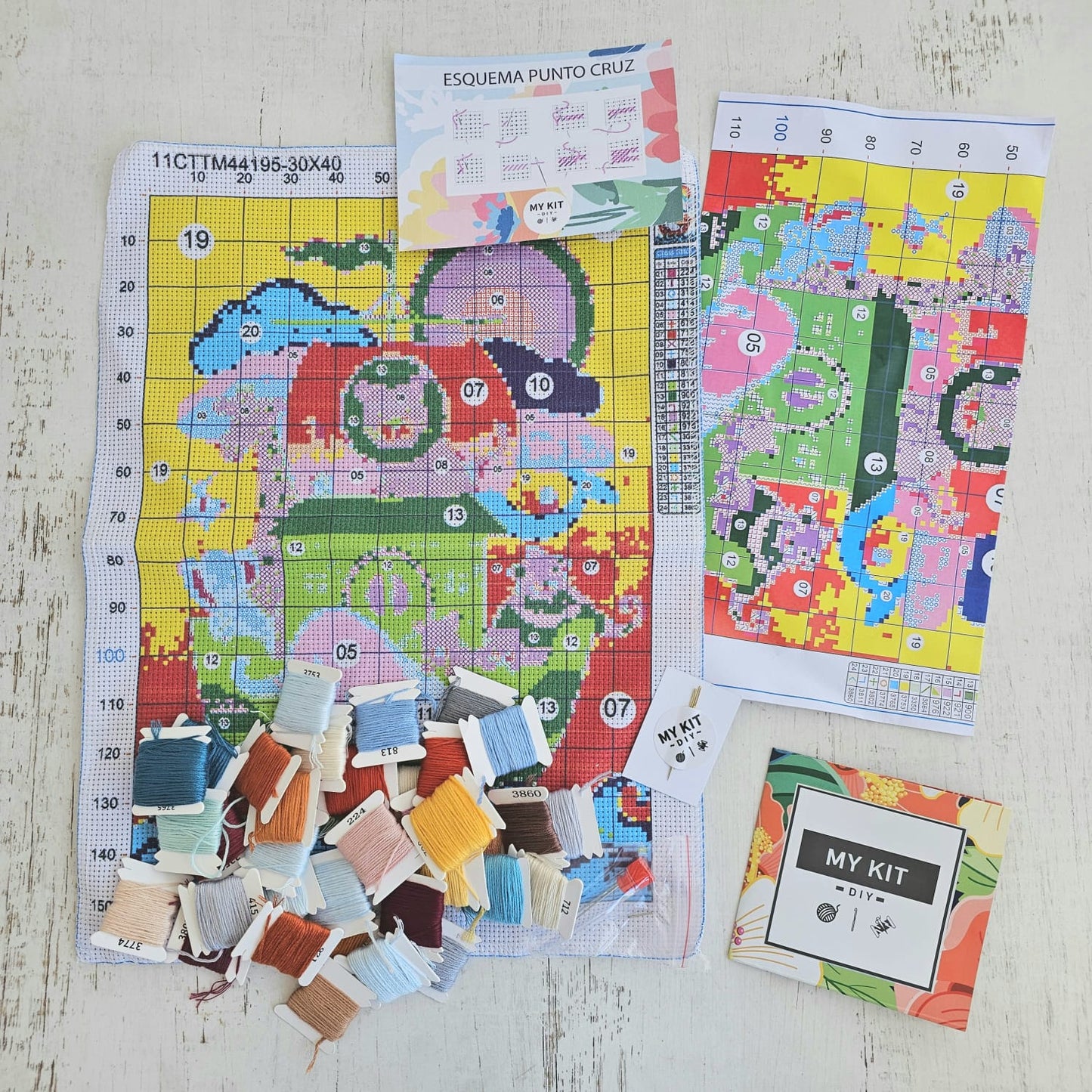 Kit punto cruz - Barco con Corgi (30x40cm)-14ct