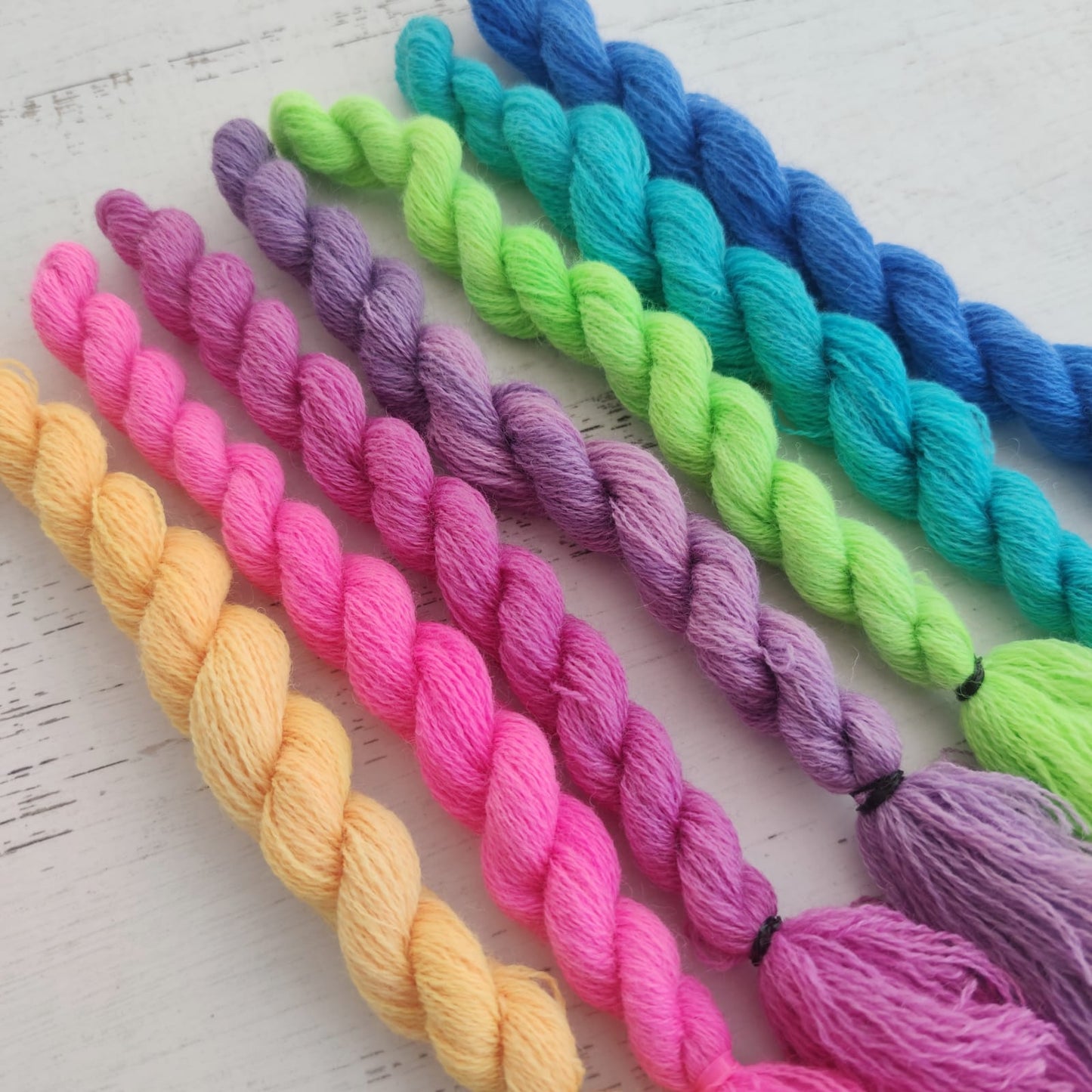 Kit 7 trenzas crewel teñidas a mano