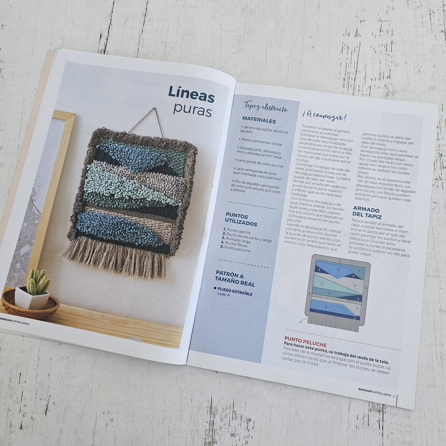 Revista bordado aguja mágica lana