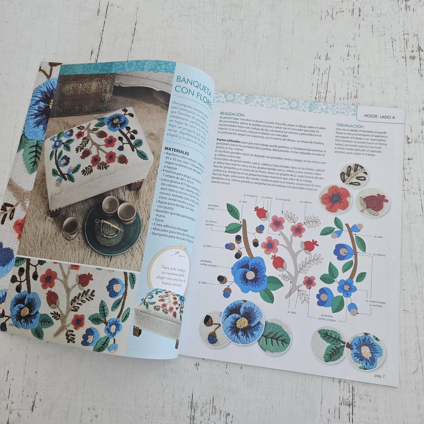 Revista bordado pajaritos y flores