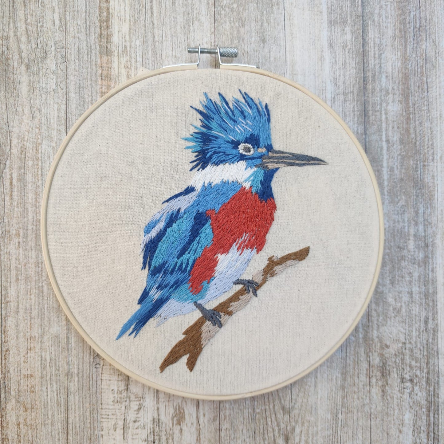 Kit en bastidor con esquema de puntos - Martín pescador