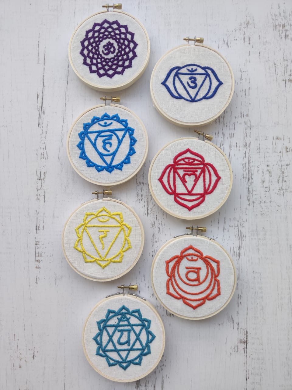 Kit bordado 7 chakras Namaste