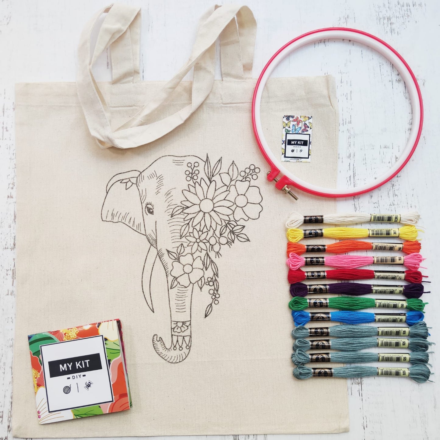 Kit bolso bordado Fresia