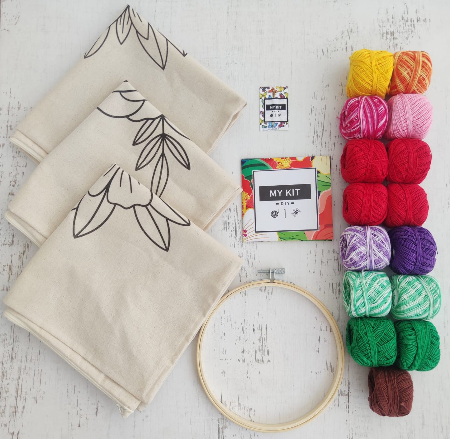 Kit 3 fundas de cojín en composición flores - Patricia