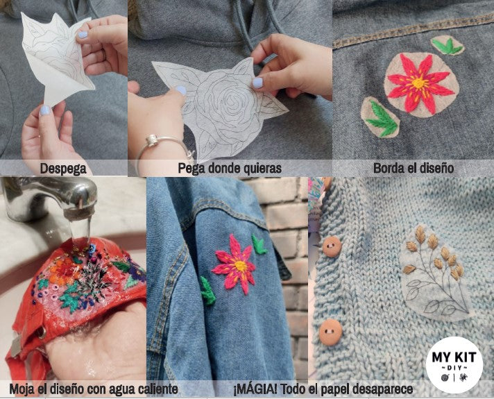 Kit parches con trencita de hilos COLORES PASTELES