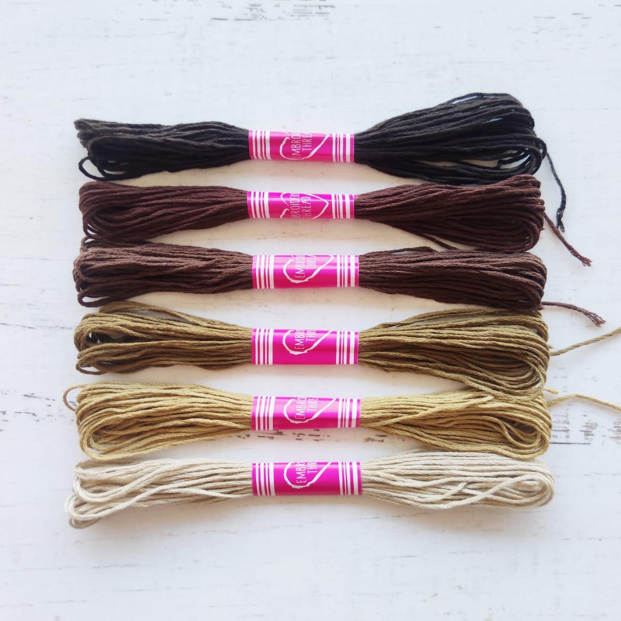 Kit 6 hilos mouline café en degradé