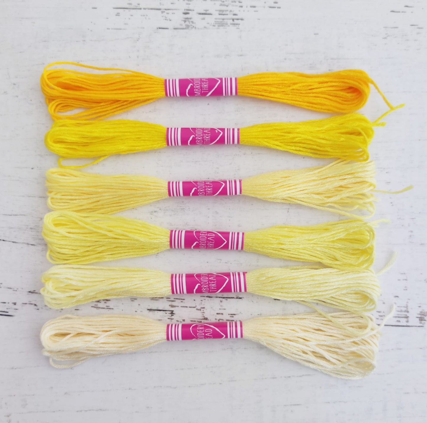 6 hilos mouline amarillos en degradé