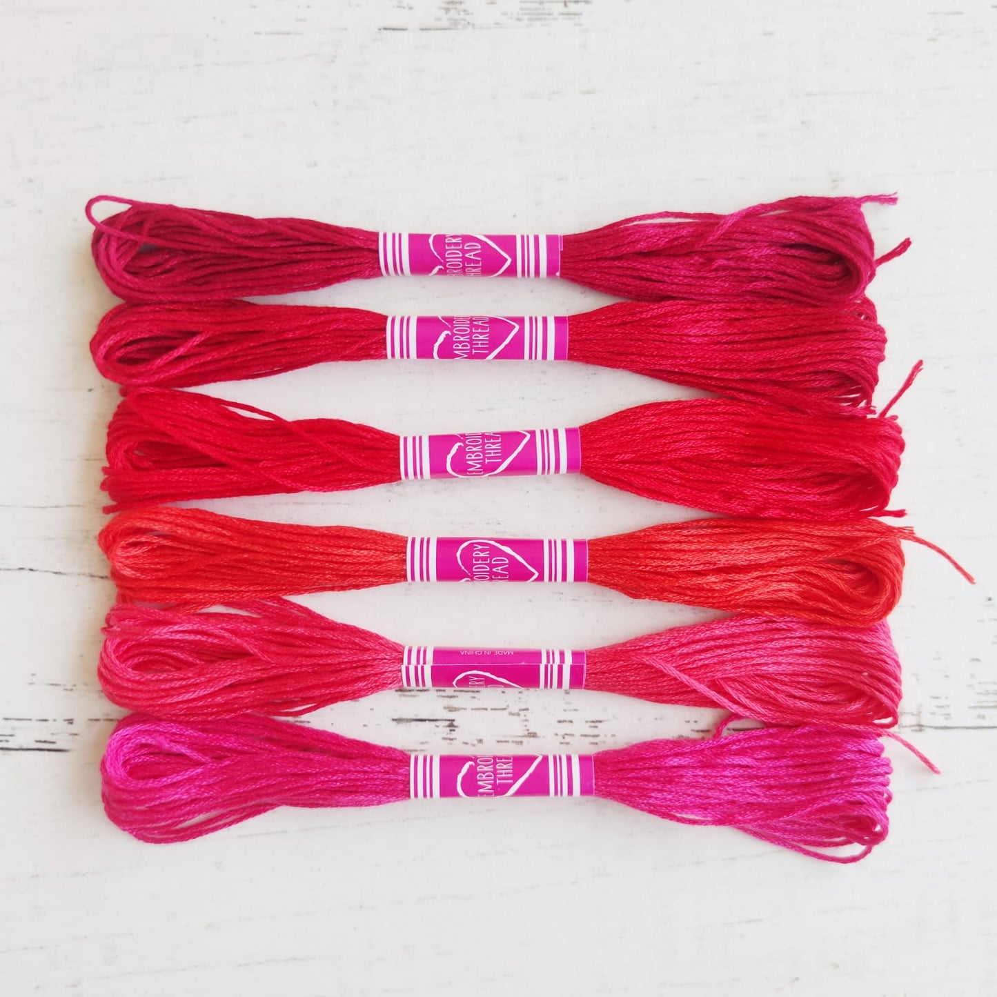 Kit 6 hilos mouline rojos en degradé